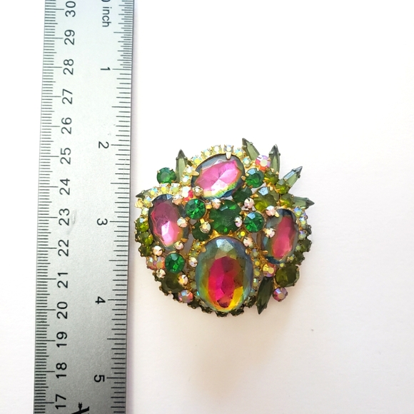 Vintage D&E Juliana BOOK PIECE Heliotrope Watermelon Brooch - Picture 10 of 10